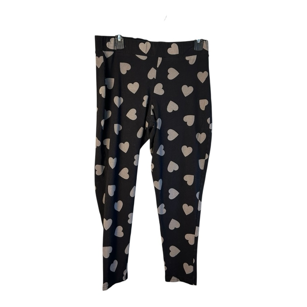 Torrid Women's Black Silver Hearts Mid Rise Full Length Premium Leggings Size 1X - Picture 8 of 9